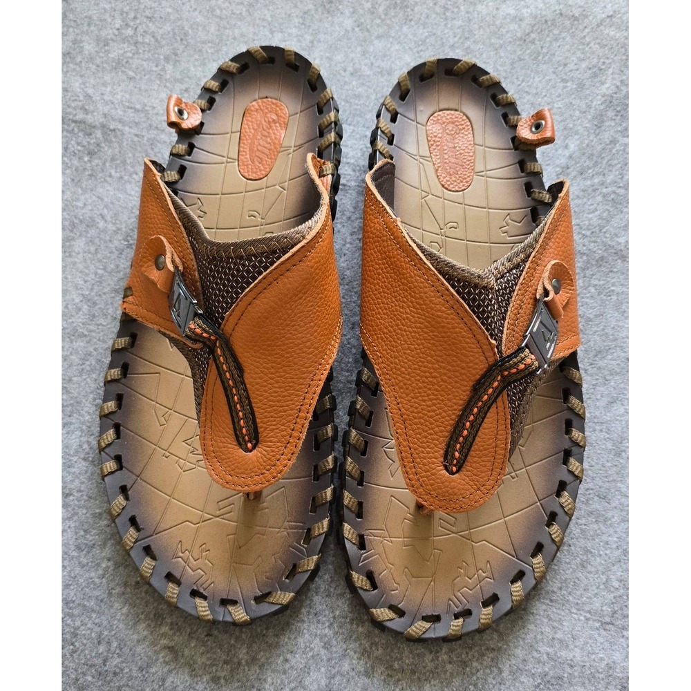 Ceville Men's Casual Woven Leather Thong Gladiator Sandals Size 10.5 / 11 NWOB